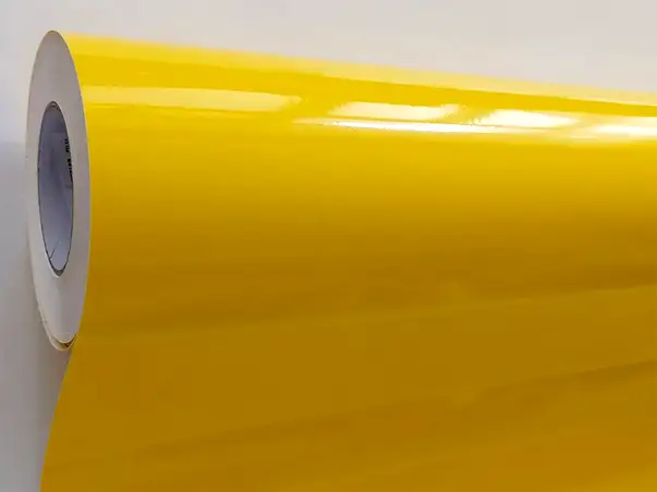 autocolant mobila copii galben lucios folina 100 cm latime 3303