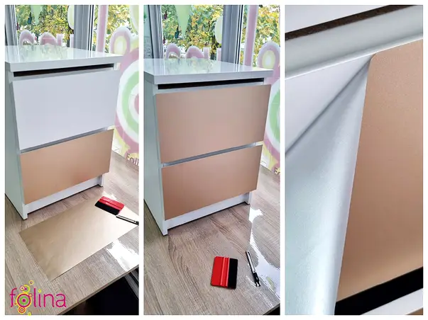 autocolant mobila crem satinat mat