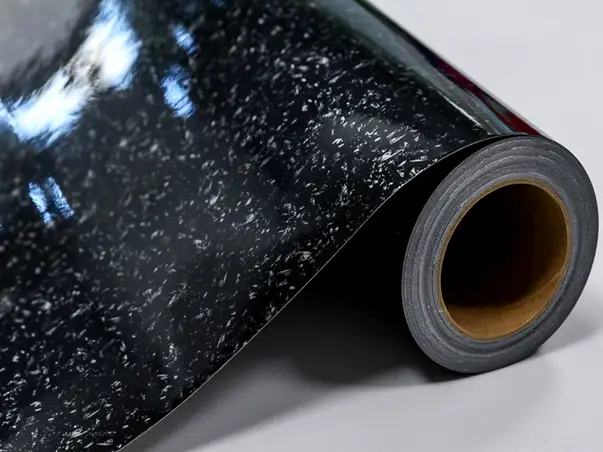 autocolant mobila decorativ folina negru cu insertii argintii