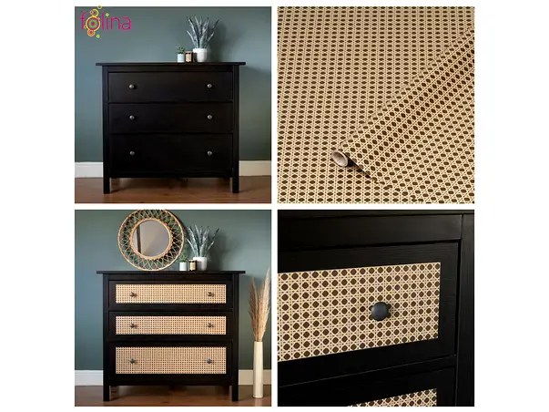 autocolant mobila folina impletitura maro