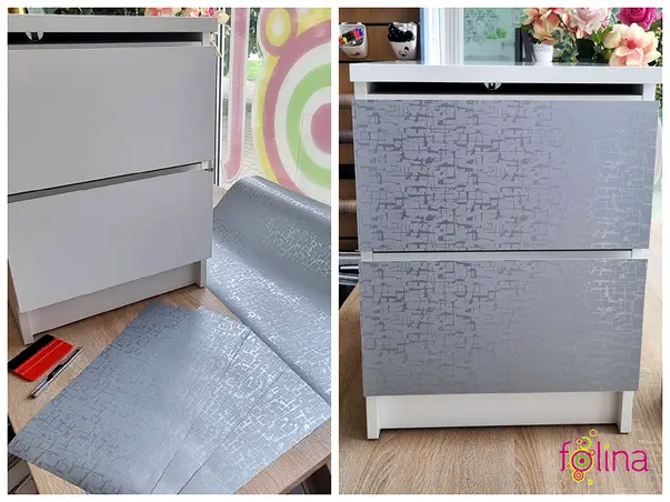 autocolant mobila gri cu model folina