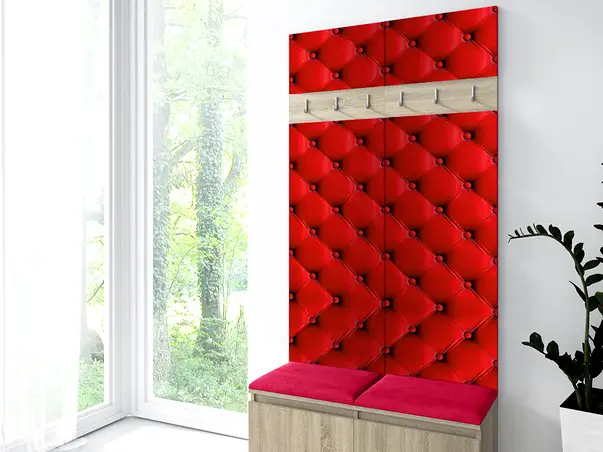 autocolant mobila hol cuier tapiterie rosie