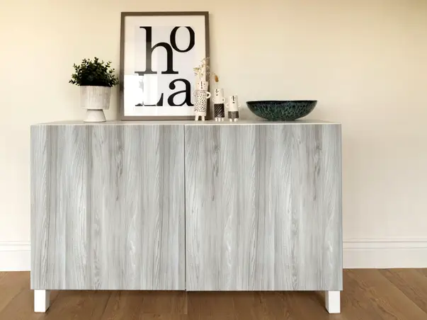 autocolant mobila lemn gri