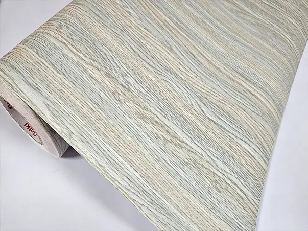 autocolant mobila lemn gri cu detalii bej folina 120 cm latime