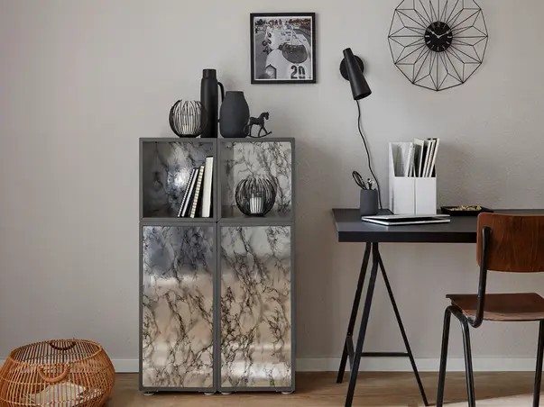 autocolant mobila marmura cu efect metalic