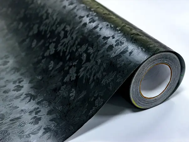 autocolant mobila negru cu model floral