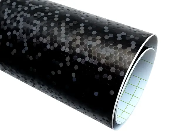 autocolant negru carbon honeycomb