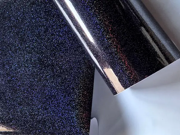 autocolant negru glitter colorat