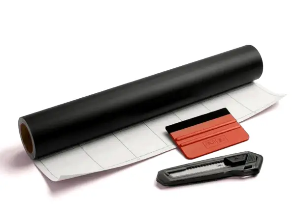 autocolant negru mat cu racleta si cutter