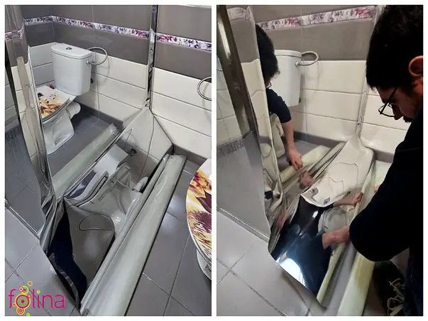 autocolant oglinda argintie folina