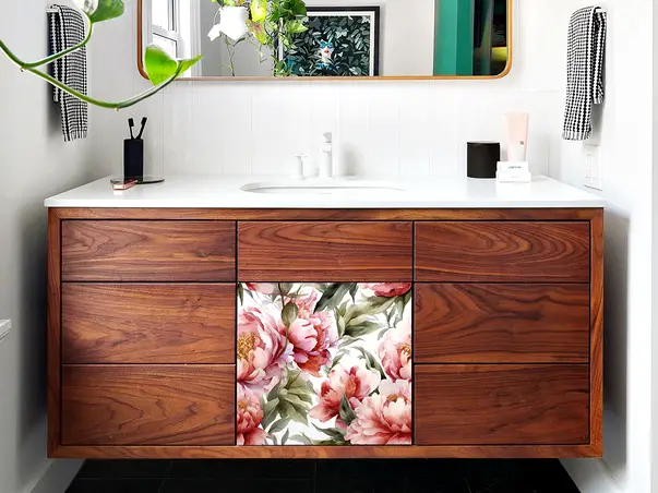 autocolant pentru mobila cu model bujori folina rola 50 200 cm s04