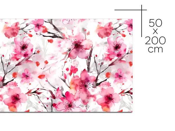 autocolant pentru mobila cu model cires japonez folina 50 200 cm s01