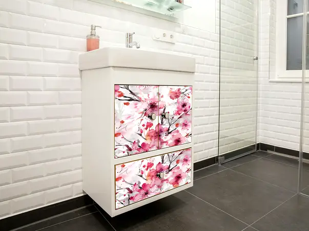 autocolant pentru mobila cu model cires japonez folina 50 200 cm s03