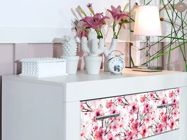 autocolant pentru mobila cu model cires japonez folina 50 200 cm s05