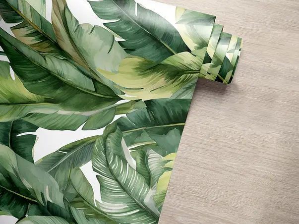 autocolant pentru mobila cu model frunze exotice folina 50 200 cm s00