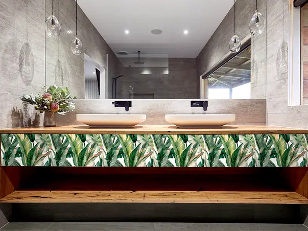 autocolant pentru mobila cu model frunze exotice folina 50 200 cm s05