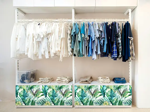 autocolant pentru mobila cu model frunze tropicale folina rola 50 200 cm s04