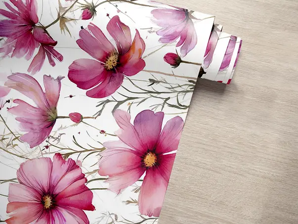 autocolant pentru mobila cu model maci de gradina folina 50 200 cm s00