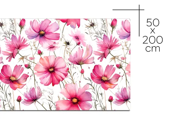 autocolant pentru mobila cu model maci de gradina folina 50 200 cm s01