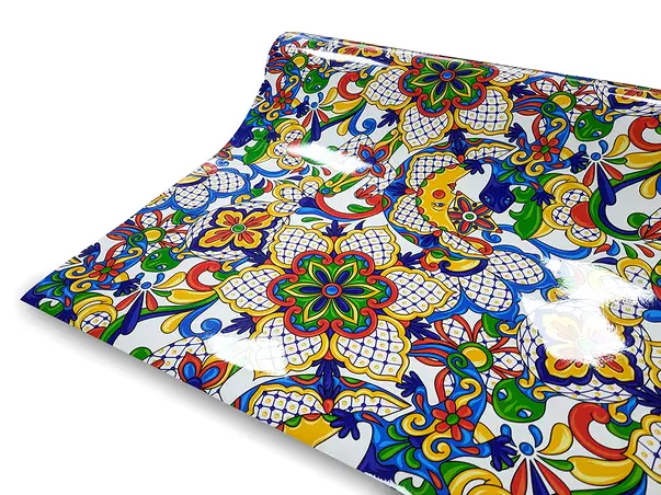 autocolant pentru mobila decorativ folina model floral multicolor s01