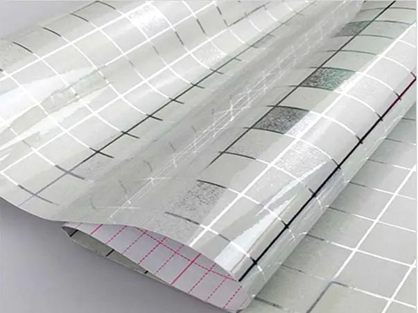 autocolant perete aluminiu mozaic gri