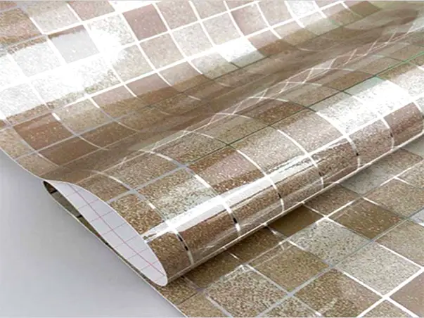 autocolant perete aluminiu mozaic maro