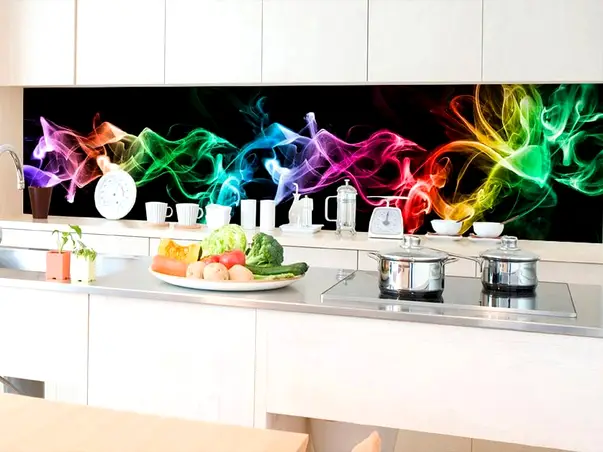 autocolant perete backsplash black smoke