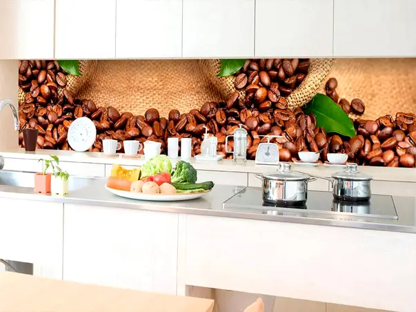 autocolant perete backsplash model cafea