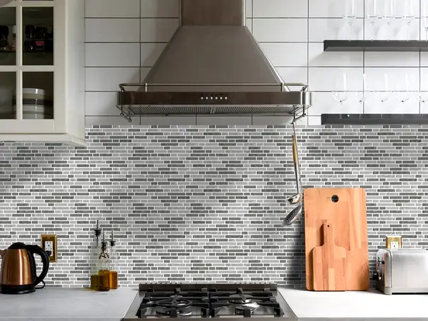 autocolant perete decorativ dony folina imitatie mozaic gri rola 67x200cm s0