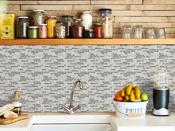 autocolant perete decorativ dony folina imitatie mozaic gri rola 67x200cm s1