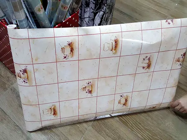 autocolant perete faianta bej