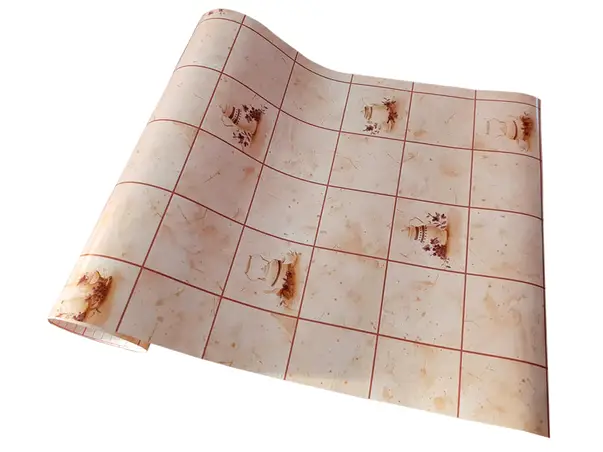 autocolant perete faianta bej cu decor pot