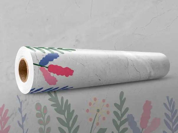 autocolant perete folina marmura gri cu detalii florale amf107 rola s04