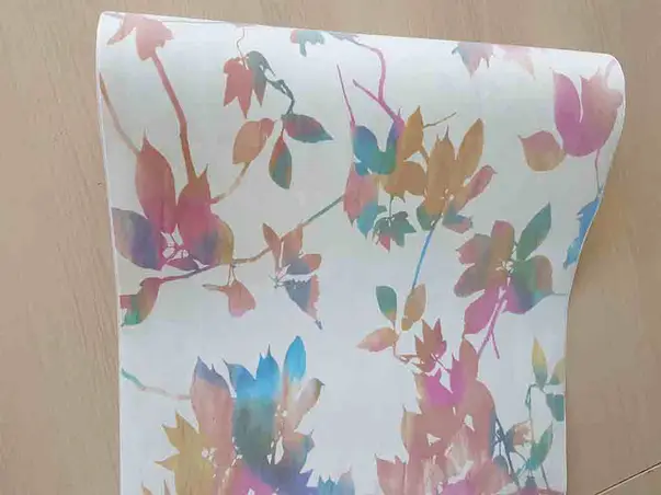 autocolant perete frunze colorate tropic