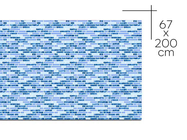 autocolant perete imitatie faianta albastra folina turik rola 67x200cm afp21 s01