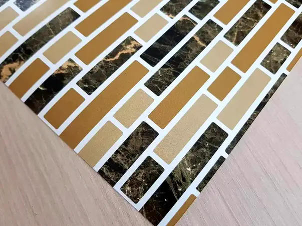 autocolant perete imitatie faianta bej si maro folina romana rola 67x200cm afp17 s06