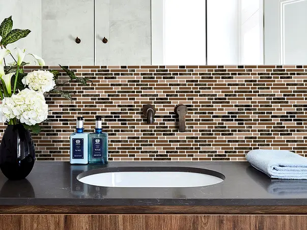 autocolant perete imitatie faianta maro folina merina rola 67x200cm afp18 s00