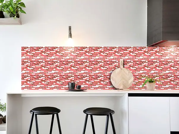 autocolant perete imitatie faianta rosie folina indila rola 67x200cm afp21 s00