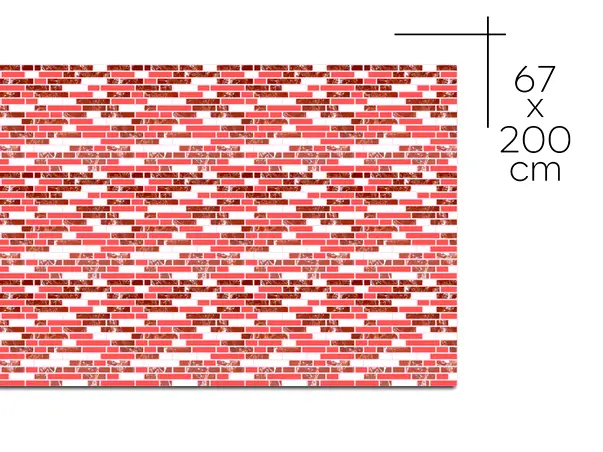 autocolant perete imitatie faianta rosie folina indila rola 67x200cm afp21 s01