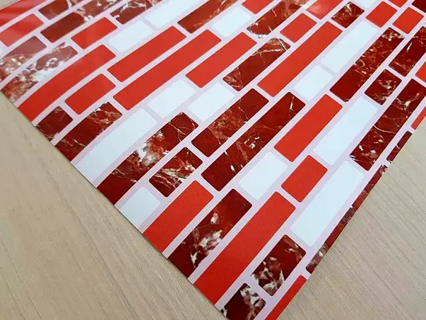 autocolant perete imitatie faianta rosie folina indila rola 67x200cm afp21 s04