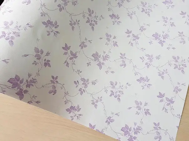 autocolant perete imprimeu floral mov