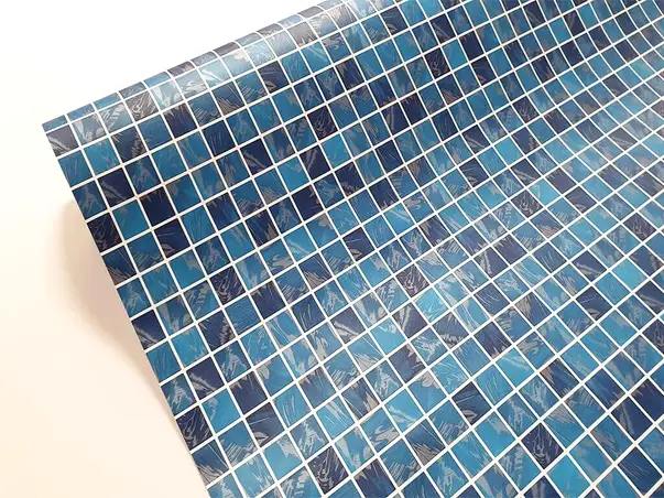 autocolant perete mozaic albastru