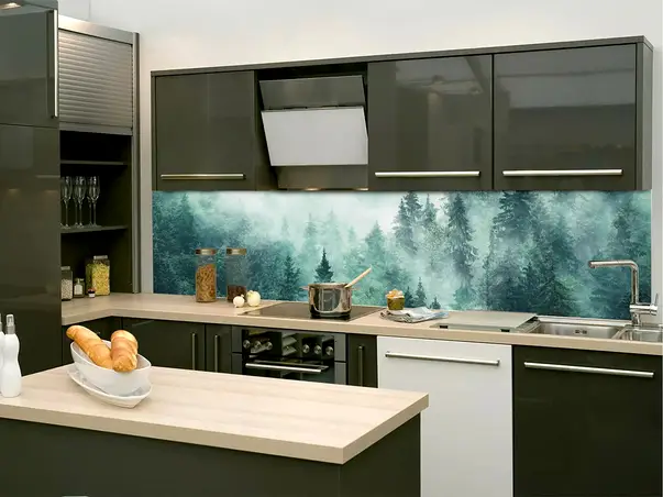 autocolant perete peisaj foggy forest