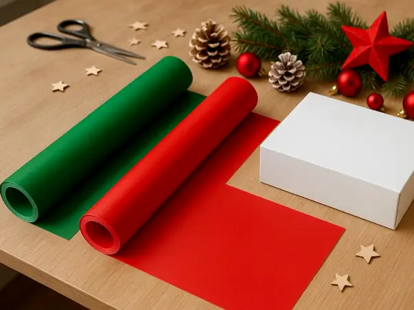 autocolant rosu si verde pentru decoratiuni craciun