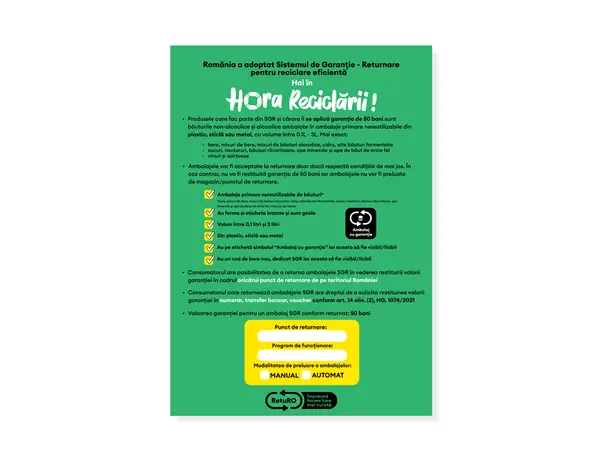 autocolant sistemul de garantie returnare sgr returo pentru comercianti a4 s00