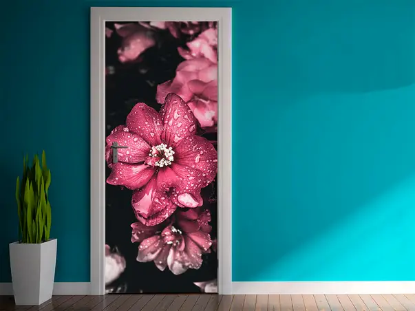 autocolant usa floare roz 1