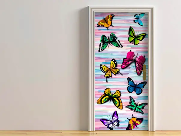 autocolant usa fluturi colorati