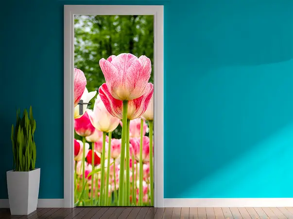 autocolant usa lalele roz folina 92 205 cm