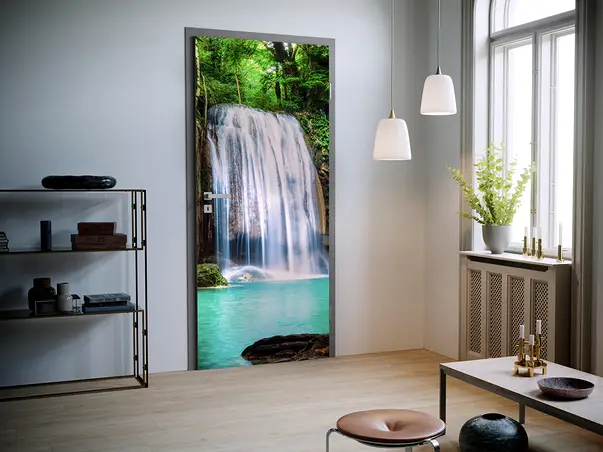 autocolant usa model cascada tropicala exotic multicolor pvc s1