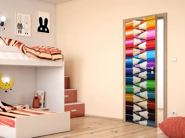 autocolant usa model creioane colorate multicolor pvc s1